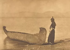 Canoe Gallery: On the Shore of the Lake - Kutenai, 1910. Creator: Edward Sheriff Curtis