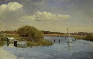 Skane Sweden Prints: The Shore at Ringsjön II, 1879. Creator: Gustaf Rydberg