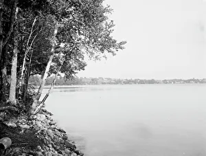 New Hampshire United States Of America Prints: Along the shore of Wolfeborough Bay, Lake Winnipesaukee, N.H. c1906. Creator: Unknown