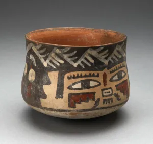 Face Paint Prints: Short Beaker Depicting Human Head, 180 B. C. / A. D. 500. Creator: Unknown