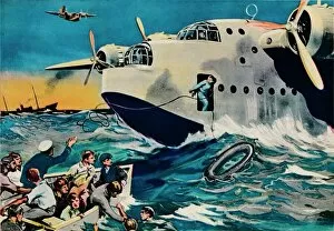 Propellor Gallery: Two Short Sunderlands rescuing crew, 1940
