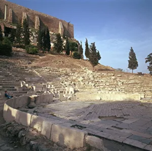 Shot of the theatre of Dionysus in Athens, 5th century BC