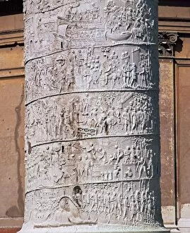 Triumphal Column Gallery: Shot of Trajans column, showing the Dacian wars, 2nd century