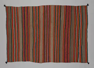 Woollen Prints: Shoulder Blanket with Plain-Stripe Design, 1860/90. Creator: Unknown