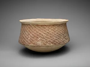 Ceramic And Pigment Prints: Shoulder Cauldron with Diagonal Basketry Pattern, A. D. 950 / 1150. Creator: Unknown