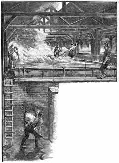 Brine Gallery: Shovelling salt at South Durham Salt Works, 1884
