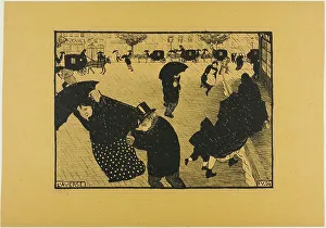 Sheltering Prints: The Shower, 1894. Creator: Félix Vallotton