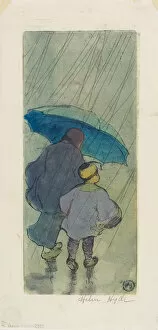 Rain Collection: The Shower, 1897. Creator: Helen Hyde