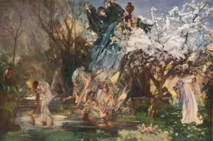 Sims Collection: The Shower, c20th century. Artist: Charles Sims