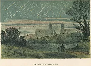 Agnes Collection: Shower of meteors (Leonids) observed over Greenwich, London, 1866 (1884)