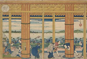 Nanzan Prints: Shower-Shelter on the Shore of Tempozan Bay, 1838. Creator: Gakutei
