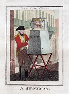 Showman Prints: A Showman, Hyde Park Corner, London, 1805