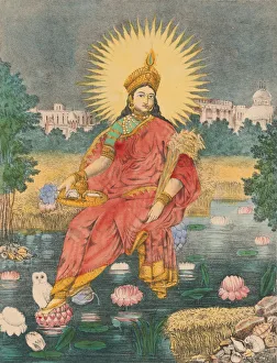 Hindu Prints: Shri Shri Lakshmi, ca. 1880. Creator: Unknown
