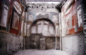 The Shrine of the Augustales (dedicated to deified emperors including Augustus), Herculaneum, Italy