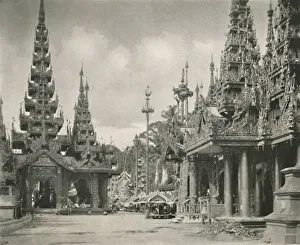 Rowe And Co Prints: Shrine of the Great Bell at the Shwe Dagon Pagoda, Rangoon, 1900. Creator: Unknown