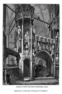 Shrine of Henry V, Westminster Abbey, 1843. Artist: J Jackson Shrine of Henry V, Westminster Abbey, 1843. Artist: J Jackson