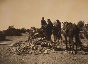 Navaho Prints: At the shrine-Navaho, c1904. Creator: Edward Sheriff Curtis