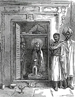 Shrine of the Parbutty Temple at Poonah, 1876. Creator: Unknown
