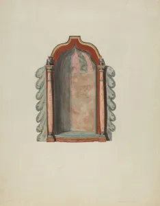 Pratt Albert Prints: Shrine for statuette, probably 1940. Creator: Albert Pratt