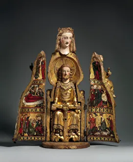 Gesso Prints: Shrine of the Virgin, German, ca. 1300. Creator: Unknown