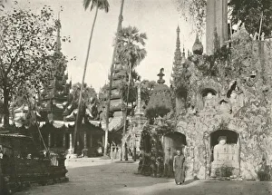 Shrines at the Shwe Dagon Pagoda, Rangoon, 1900. Creator: Unknown Shrines at the Shwe Dagon Pagoda, Rangoon, 1900. Creator: Unknown