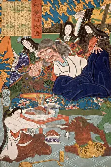 Shutendoji Surrounded by Women, 1865. Creator: Tsukioka Yoshitoshi