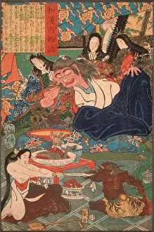 Surrounded Prints: Shutendoji Surrounded by Women, 1865. Creator: Tsukioka Yoshitoshi