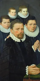 Shutter Prints: Shutter of an Altarpiece with Male Donors, c1570-1580. Creator: Flemish Master