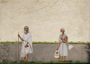 Respectful Prints: Two Shwetambar Jain monks, (between 1800 and 1899?). Creator: Unknown