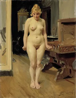 The Shy Model, 1917. Creator: Anders Leonard Zorn