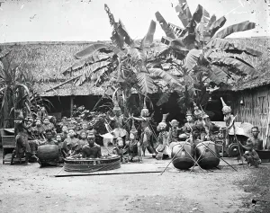 Thailand Southeast Asia Prints: Siam (Thailand): a khon (masked dance drama) and lakhon (acting) troupe