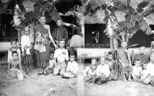 Thailand Southeast Asia Prints: Siam [Thailand]: monks and their assistants, 1865. Creator: John Thomson