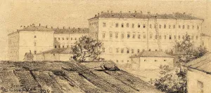 Smirnov Boris Vasilievich Prints: Siberian Cadet Corps in Omsk as Viewed from the Irtysh River