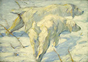 Franz 1880 1916 Prints: Siberian Dogs in the Snow. Artist: Marc, Franz (1880-1916)