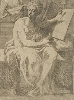 Francesco Primaticcio Collection: A Sibyl, 1540-45. Creator: Antonio Fantuzzi