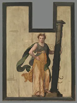 Noort Lambert Van Prints: Sibyl with Column, 1565. Creator: Lambert van Noort