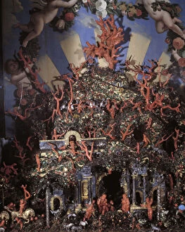 Coral Gallery: Sicilian birth in coral, silver and enamels, brought by King Philip II in 1570