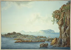 Island Prints: Sicily, rocky shore by the sea