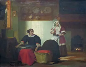 Patient Prints: A Sick Child, 1670. Creator: Pieter de Hooch