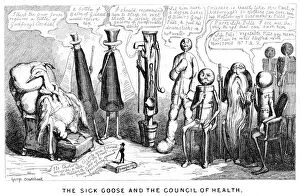 Cholera Collection: The Sick Goose and the Council of Health, 19th century. Artist: George Cruikshank