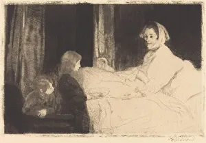 The Sick Mother (La mère malade), 1889. Creator: Paul Albert Besnard The Sick Mother (La mère malade), 1889. Creator: Paul Albert Besnard