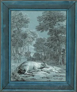 Jean Baptiste Oudry Prints: The Sick Stag, 1733. Creator: Jean-Baptiste Oudry