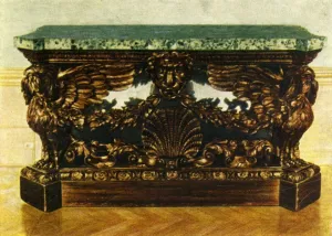 Side-Table of Carved Oak (about 1730), 1938. Creator: Unknown