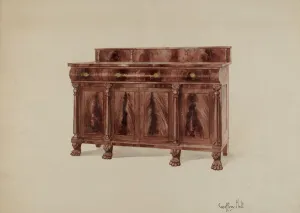 Holt Geoffrey Prints: Sideboard, Mahogany, 1937. Creator: Geoffrey Holt