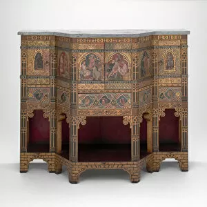 Linen Press Gallery: Sideboard and Wine Cabinet, London, 1859. Creators: William Burges