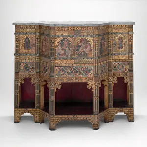 Linen Press Gallery: Sideboard and Wine Cabinet, London, 1859. Creators: William Burges