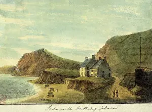 Cliffs Prints: Sidmouth Bathing Place, 1797. Creator: John Skinner