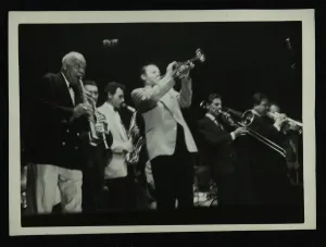 Sidney Bechet (soprano saxophone) and Humphrey Lyttelton playing at Colston Hall, Bristol, 1956