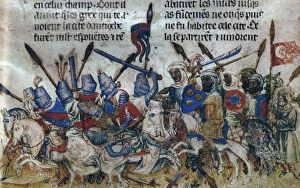 Antioch Collection: The Siege of Antioch during the First Crusade, ca 1200. Artist: Anonymous