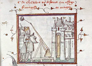 Bibliothèque Municipale Prints: The siege of Barbastro, 1064. From Fleurs des chroniques by Bernardus Guidonis